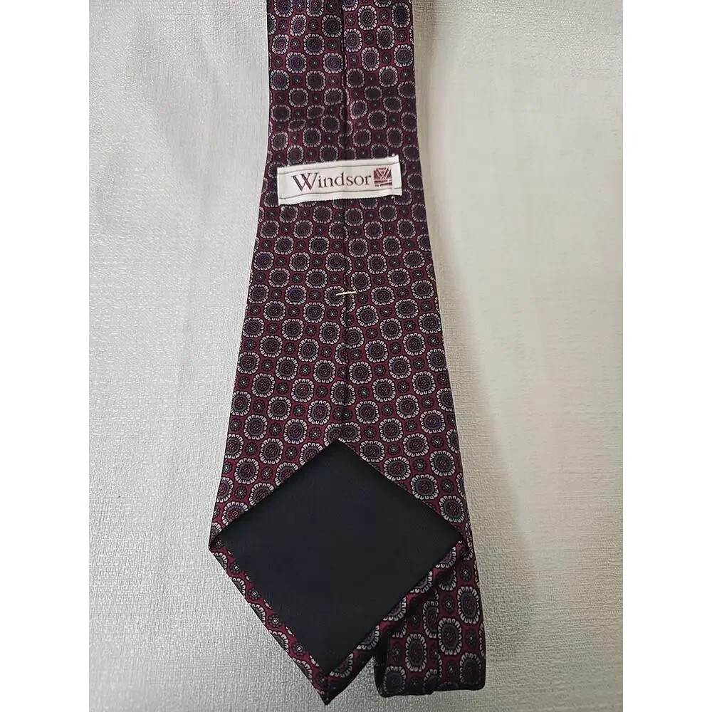 Lot of 6 Vintage Ties Designer Neckties Burgandy Collection Mallard Paisley Silk